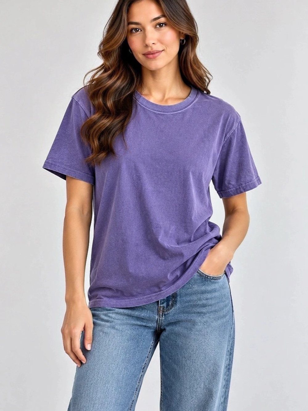 Aritzia TNA Boyfriend T-Shirt Purple Cotton Tee  Small